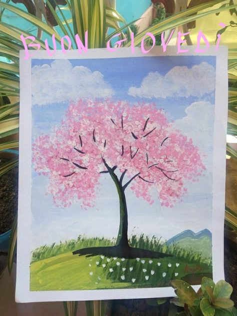 Spring Season Drawing, Landscape Drawing Easy, Spring Drawing, Spring Pictures, Kids Painting, Flower Painting Canvas, Spring Painting, Seasons Art, Nature Drawing