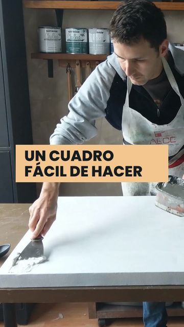 Diego | Ideas para renovar on Instagram: "Así hice el cuadro para mi dormitorio. Como hacer un cuadro decorativo fácil. . . . #plasterart #homedecor#wallart #abstractart #contemporaryart #diyart #handcrafted #crafty #handmadecraft #diytutorial #diyhome #creative #diyhomedecor #diy #diyprojects #diycrafts #diydecor #diyproject #diyideas #diyinspiration #diyhomeprojects #diydecoration" Burled Wood Furniture, Design Art Nouveau, Oil Painting For Beginners, Abstract Art Painting Techniques, Small Canvas Paintings, Cross Stitch Tree, October 31, Beginner Painting, Wooden Storage