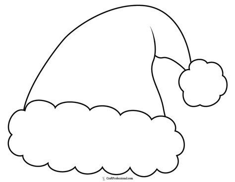 Santa Claus hat coloring page Snowman Hat Pattern Printable, Santa Hat Coloring Page, Christmas Hat Template, Santa Hat Outline, Santa Hat Template, Santa Hat Drawing, Snowman Hat Pattern, Hat Coloring Page, Santa Hat Pattern