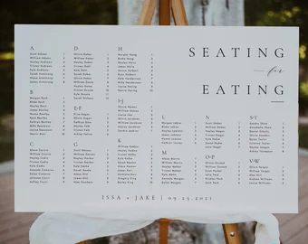 Alphabetical Seating Chart, Table Seating Chart, Mobile Editing, Seating Chart Template, Diy Bride, Chart Template, Table Plan, Diy Brides, Seating Plan