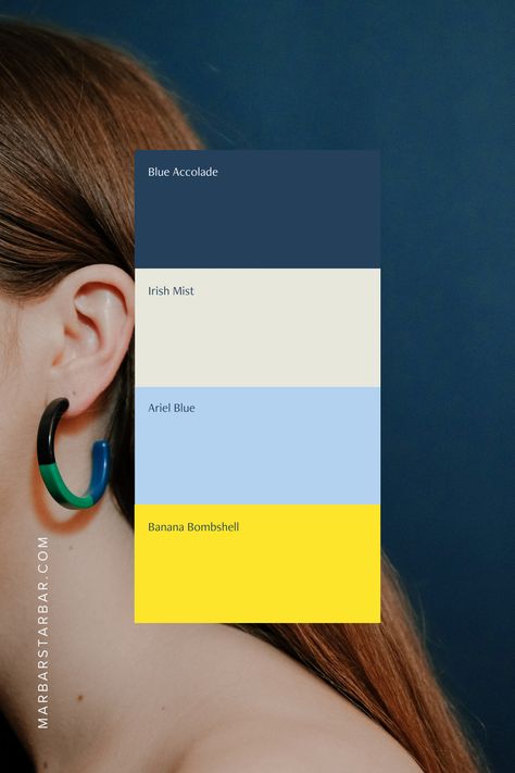 Blue, cream and yellow color palette for design and brand inspiration. Pantone, RGB and CMYK. Youthful, modern, professional and vibrant brands. University Color Palette, Color Palette Professional, Design Studio Color Palette, Modern Palette Color, Modern Yellow Color Palette, Professional Colour Palette, Clean Color Palette Branding, Color Palettes With Blue, Blue And Yellow Palette