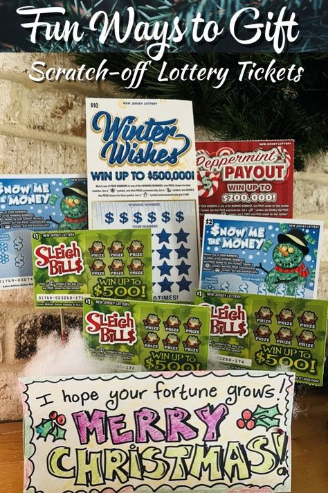 Fun ways to gift NJ Holiday Scratch-Off Tickets, including a Lucky Winter Garden and adult advent calendar. #sponsored #NJLottery #DIYHoliday #LotteryGifts (links to blog post) Diy Lotto Ticket Gift, Candy Lottery Ticket Bouquet, Gifting Lottery Tickets Christmas, Cute Lottery Ticket Gift Ideas, How To Give Lottery Tickets As A Gift, Lotto Christmas Gift Ideas, Gifting Scratch Off Tickets, Lottery Card Gift Ideas, Scratch Tickets Gift Ideas