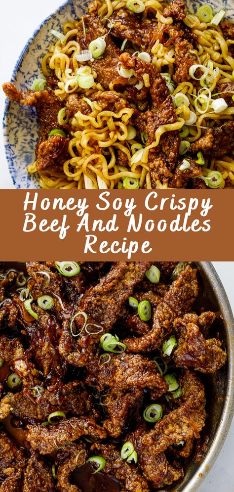 Honey Soy Crispy Beef And Noodles Recipe If you’re a fan of Asian cuisine, you’re in for a treat with this Honey Soy Crispy Beef And Noodles recipe. It’s a delightful combination of sweet and savory flavors, crispy beef, and tender noodles that will tantalize your taste buds. This 500-word article will take you through […] The post Honey Soy Crispy Beef And Noodles Rec... Crispy Spicy Beef Noodles, Asian Beef And Noodles, Honey Beef, Beef And Noodles Recipe, Plan 2025, Rice Noodle Recipes, Ginger Beef, Garlic Beef, Crispy Beef