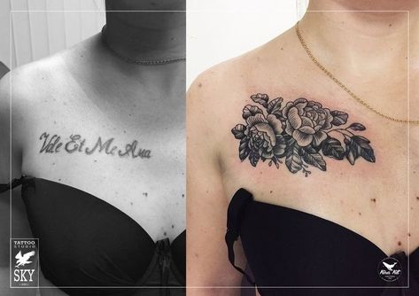 Chest Tattoo Cover Up, Ankle Tattoo Cover Up, Petunia Tattoo, Tattoo On Breast, Tatuaje Cover Up, Infected Tattoo, Cover Up Tattoos For Women, Wrist Tattoo Cover Up, Black Tattoo Cover Up