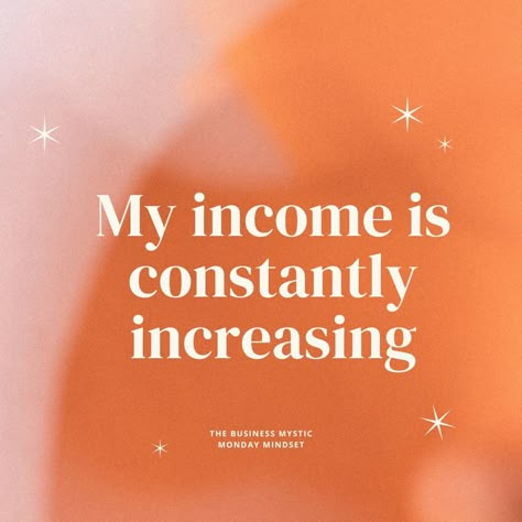 [Monday Mindset] My income is constantly increasing. 📈💸 Cash flow on fleek! It's so exciting to witness my income steadily climbing. This growth isn't just about numbers; it's a reflection of the effort I'm putting in and the value I'm bringing. It fuels a sense of security and freedom, allowing me to pursue more opportunities and dreams. This increase isn't by chance, though. It's a result of consistent work, learning, and adapting. Here's to keeping the momentum going and inspiring o... I Make 15k A Month, Steady Income Aesthetic, Increase Income Aesthetic, My Income Is Constantly Increasing, 20k Monthly Income, Multi Streams Of Income, I Make 20k A Month, 5k Monthly Income, 200k Income