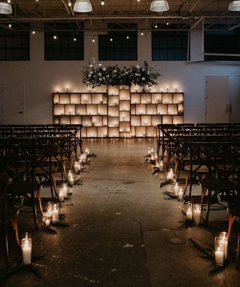 Candlelit Wedding, Wedding Alters, Ceremony Candles, Indoor Wedding Ceremonies, Wedding Altars, Wedding Ceremony Backdrop, Indoor Ceremony, Wedding 2025, Wedding Wall