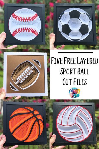 Free Layered Cut Files. Baseball, Basketball, Football, Soccer Ball, and Volleyball. These designs make the perfect decoration for kids who love sports. Use the designs to create a shadow box. Free 3d Paper Craft Svg, Free Cricut 3d Paper Projects, Sports Cricut Projects, 3d Layered Svg Free, Free Sports Svg Files For Cricut, Cricut Basketball Projects, Volleyball Shadow Box Ideas, Free Baseball Svg Files For Cricut, Free Layered Svg Files For Cricut