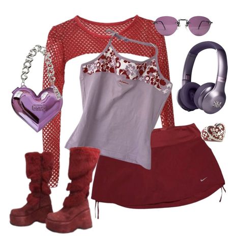 Winx Club Stormy, Pink Red Outfit, Egirl Fashion, Star Clothing, Fasion Outfits, Pinterest Tumblr, Daily Outfit Inspiration, Y2k Nails, Aesthetic Fits