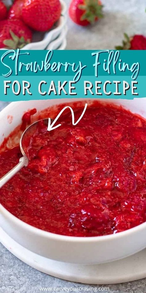 Strawberry Filling For Cake, Strawberry Cake Filling, Cake Filling Recipes, Frosting Recipes Easy, Strawberry Dessert Recipes, Cake Frosting Recipe, Strawberry Cake Recipes, Fruit Filling, Strawberry Filling