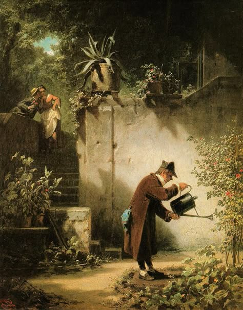 Carl Spitzweg. Der Blumenfreund. 1860 Carl Spitzweg, Antoine Bourdelle, Anton Pieck, John Everett Millais, 23 September, People Reading, Poster Shop, Camille Pissarro, German Art