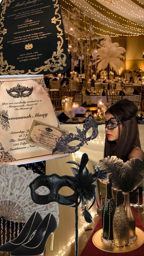 Prom Masks Masquerade, Mascara Ball Masquerade Theme, Mascarade Ball Sweet 16, Aesthetic Masquerade Ball, Masquerade Ball Themed Party, Mask Theme Party Decorations, Masquerade Ball Mood Board, Masquerade Ball Homecoming, Mascarade Party Aesthetic