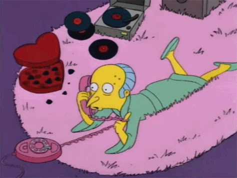 Spending the whole evening talking on the phone | 26 Things You Miss About Landlines Mr Burns, The Simpson, Futurama, Trailer Park, Cartoon Pics, Reaction Pics, The Simpsons, A Cartoon, Doberman