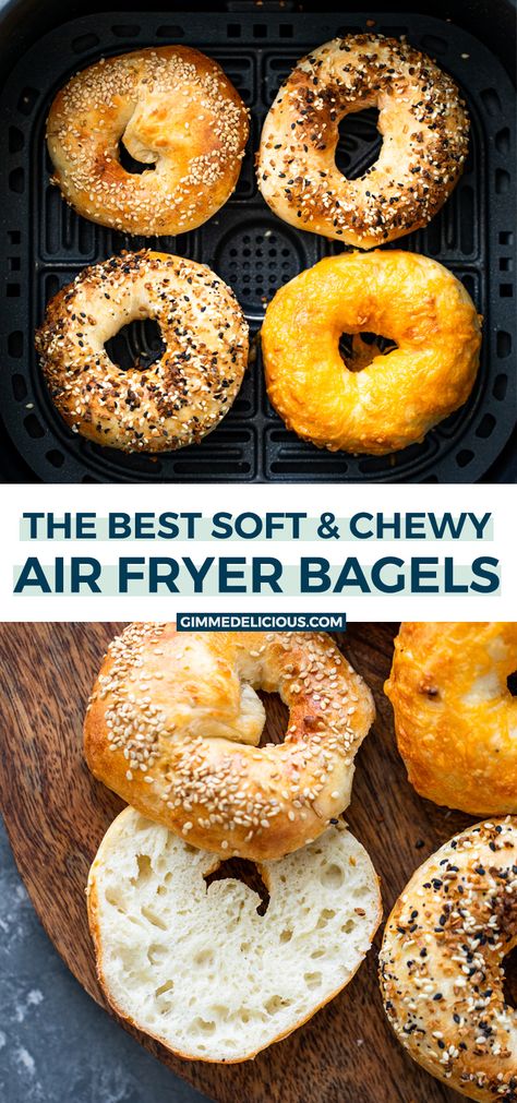 Air Fryer Toddler Meals, Air Fryer Bagels, Gimme Delicious, Truck Living, Pantry Recipes, Air Fryer Oven Recipes, Nice Recipes, Homemade Bagels, Food Freedom