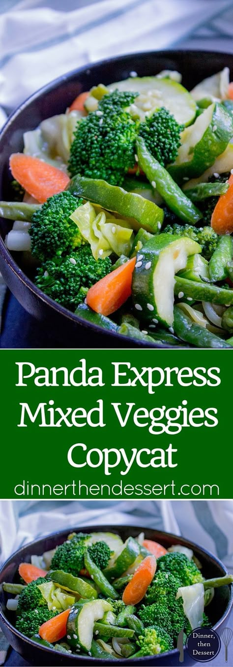 Panda Express Mixed Veggies is a mix of broccoli, zucchini, carrots, string beans and cabbage steamed in chicken stock for added flavor. Instapot Vegetables, Broccoli Seasoning, Panda Recipes, Copycat Dinner, Mix Vegetable Recipe, Steamed Veggies, Mixed Veggies, Dinner Then Dessert, String Beans