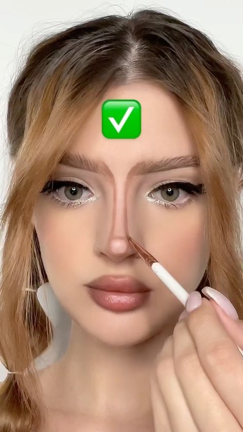 @juliettaf shared a video on Instagram: “Nose contour:❌and✅ Yes or no?👃🏻 Products: 👃🏻Concealer: Makeup Revolution Conceal&Define 👃🏻Bronzer: Hean Pro Contour Palette 👃🏻Powder:…” • Dec 17, 2021 at 5:02pm UTC White Eye Makeup, Makeup Ide, Best Contouring Products, Contour Tutorial, Nose Makeup, Learn Makeup, Eye Makeup Techniques, Beauty Makeup Tutorial, Nose Contouring