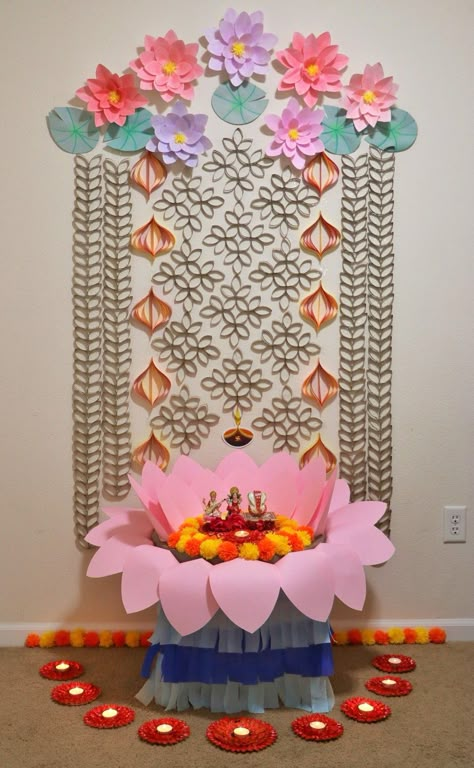 Radhaashtami Decoration, Mandir Decoration Ideas For Diwali, Janamastmi Decoration At Home Easy, Bay Decoration Themes Office Diwali, Janmastmi Decoration Ideas At School, Janamashtmi Decoration Ideas In School, Janmashtmi Decorations Idea At Home, Pooja Backdrop Decoration Diy, Diwali Mandir Decoration