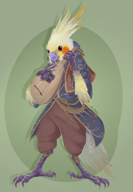 Kenku Bard, Avian Character, Dnd Bard, Lost Things, Bird People, Dnd Character Art, Npc Ideas, Dnd Npc, Dnd Races