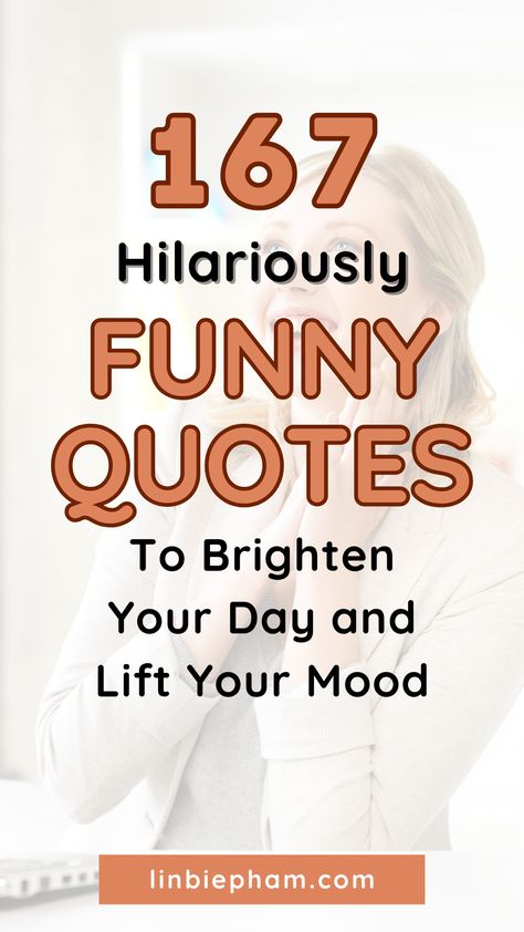 Bad days happen, but they don't have to get the best of you! Get a mood boost with our collection of funny quotes, including funny motivational quotes to help you power through tough times. Save this pin for a rainy day and come back to it whenever you need a laugh and a pick-me-up. via @linbiepham Funny Comforting Quotes, Just For Fun Quotes, Busy Day Quotes Funny, Really Funny Quotes Hilarious, Funny Have A Good Day Quotes For Him, Funny Moments Quotes, Funny Healing Jokes, Mood Lifting Quotes, Funny Self Care Quotes