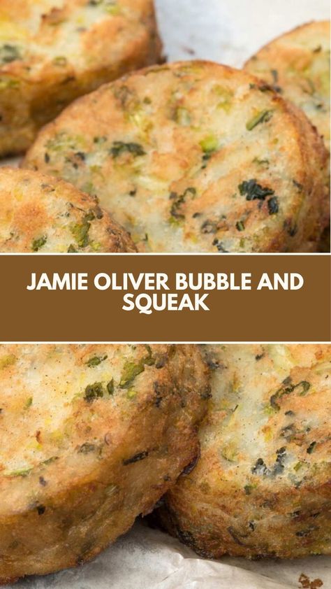 Jamie Oliver Bubble and Squeak is made with olive oil, unsalted butter, fresh woody herbs such as rosemary, sage, and thyme, leftover roast potatoes, leftover cooked vegetables like carrots, swede, turnips, parsnips, Brussels sprouts, and kale, and optional chestnuts.  This hearty Bubble and Squeak recipe creates a easy dinner that takes about 30 minutes to prepare and can serve up to 4 people. Bubble And Squeak Recipe Jamie Oliver, Bubbles And Squeak Recipe, Brussel Sprout Recipes Vegan, Bubbles And Squeak, Bubble And Squeak Recipe, Jamie Oliver 30 Minute Meals, Potato Meals, Football Sunday Food, Bubble Squeak