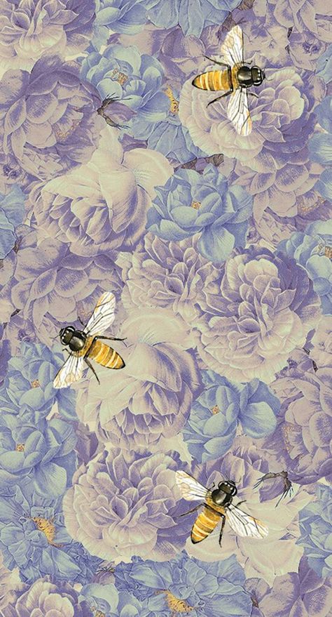 Bee Art, Silk Scarf, Bee, Roses, Art Print, Silk, Purple, Yellow, Flowers