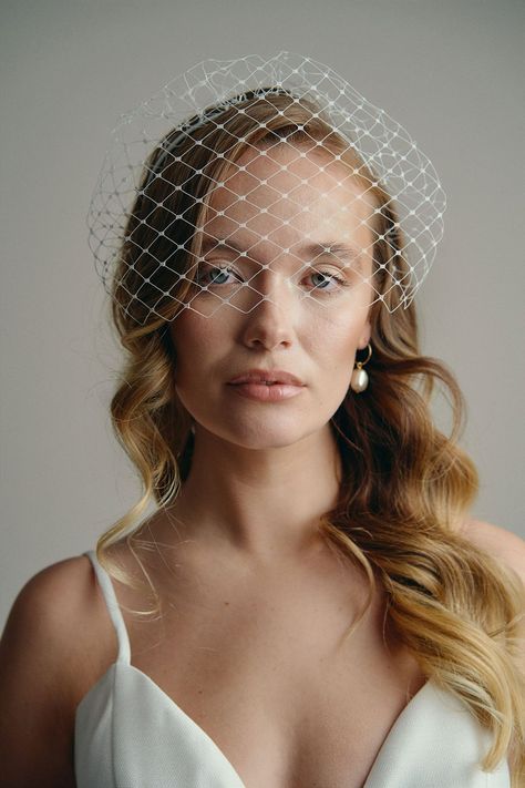 Ethereal bridal jewelry and hair accessories from Debbie Carlisle Statement Veil, Jewellery Simple, Instagram Planning, Birdcage Veils, Wedding Birdcage, Merry Widow, Ivory Veil, Veil Styles, Wild Love