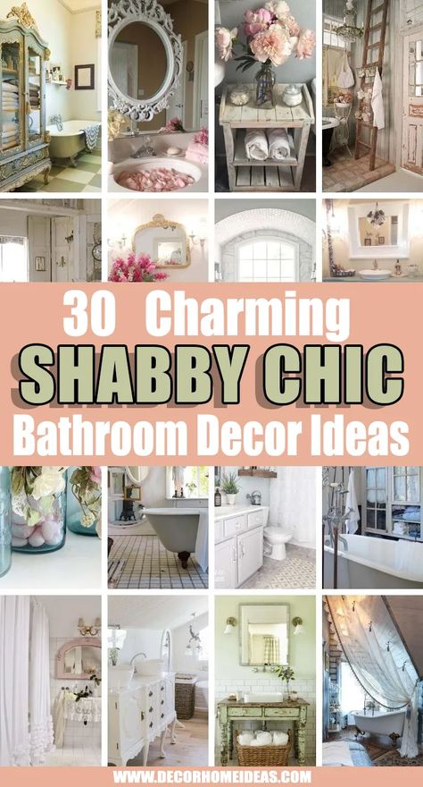 Shabby Chic Bathroom Decor Ideas Cottage, Pink Bathroom Vintage Shabby Chic Decorating Ideas, Shabby Chic Bathroom Ideas, Chic Bathroom Ideas, Country Chic Bathroom, Shabby Chic Bathroom Decor Ideas, Vintage Shabby Chic Bedroom, Shabby Chic Romantic Bedroom, Baños Shabby Chic