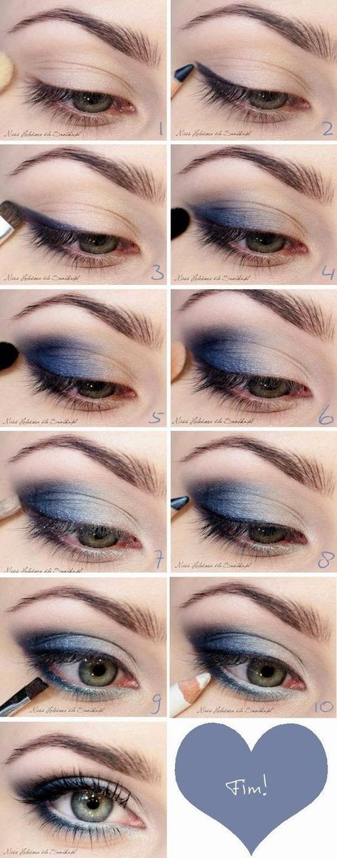 Graduation Makeup Tutorial, Smokey Eyes Tutorial, Smoky Eye Tutorial, Make Up Mata, Smoky Eye Makeup Tutorial, Makeup App, Bentuk Alis, Blue Smokey Eye, Mekap Mata