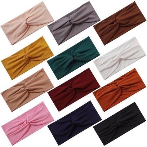 12-Pack Stretchy Headbands – Soft, Knotted, for Yoga and Daily Life Fitness Must Haves, Terry Cloth Headband, Amazon Woman, Soft Twist, Wrap Bathing Suit, Yoga Headband, Stretchy Headbands, Sports Headbands, Boho Headband