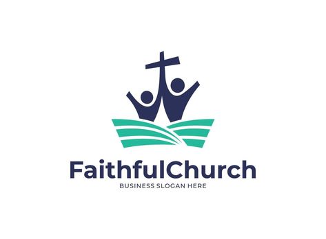 Illustration vector graphic of faithful church logo designs concept. Perfect for community, education, bible, catholic Faith Logo Design, Bible Logo, Faith Logo, Church Illustration, Bible Catholic, Church Logo Design, Association Logo, Church Images, Worship Art