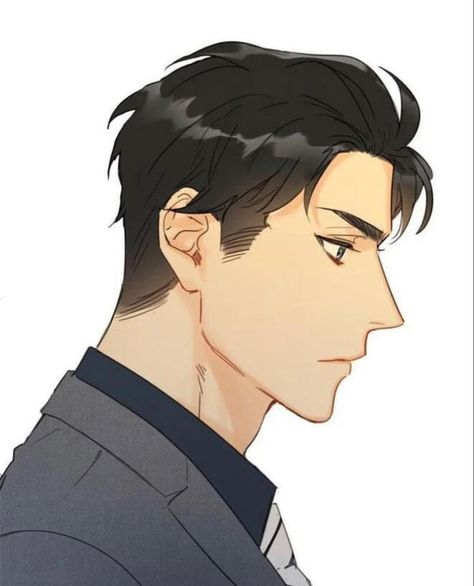 Boys Side Profile, Anime Hair References Male, Hair Male Drawing, Reference Poses Drawing, The Office Blind Date, Drawing Poses Male, Anime Hairstyles Male, A Business Proposal, Male Profile