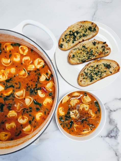 Dairy Free Tortellini, Soups Ideas, New York Coffee Shop, Dinner Ideas Soup, Crockpot Dairy Free, Italian Sausage Tortellini Soup, Almond Ricotta, Sunday Night Dinner, Sausage Tortellini Soup