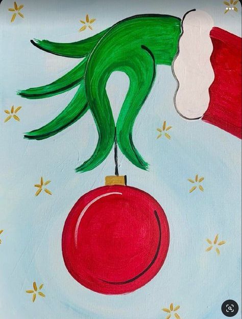 Xmas Painting Ideas, Diy Christmas Canvas, Xmas Drawing, Cute Easy Paintings, Christmas Canvas Art, Christmas Paintings On Canvas, Simple Canvas Paintings, Christmas Card Art, Cute Canvas Paintings