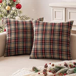 These Christmas pillow covers are so much easier to store than buying holiday pillows. Colors are vibrant which can match well with most home decoration. Pattern available on both sides. Plaid Throw Pillow, Tartan Throws, Plaid Pillow Covers, Plaid Throw Pillows, Couch Pillow Covers, Plaid Pillow, Plaid Throw, Christmas Set, Decorative Pillows Couch