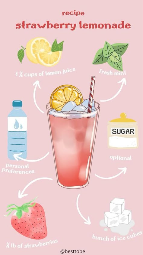 Simple Healthy Drinks, Homemade Drink Recipes, Drinks To Make For School, Drinks For Summer Non Alcoholic, Easy Yummy Drinks To Make At Home, Easy Drinks To Make At Home Non Alcoholic, Drink Ideas For School, Drinks You Can Make At Home, Drinks Aesthetic Non Alcoholic