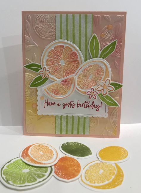 Sweet Citrus Bundle - So Sweet Sweet Citrus Stampin Up Cards, Small Craft Ideas, Fruit Cards, Fruit Orange, Sweet Citrus, Group Projects, Canada Day, Cards Birthday, Citrus Fruit