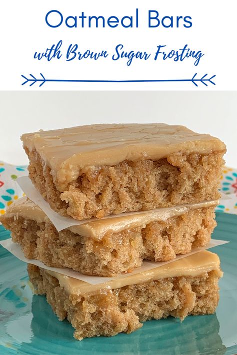 Old Fashioned Oatmeal Bars, Oatmeal Blondies Bars, Easy Old Fashioned Desserts, Gooey Oatmeal Bars, Brown Sugar Bars Recipes, Simple Bars Recipes, Desserts Made With Oatmeal, Dessert With Oatmeal, Recipes Using Old Fashioned Oats