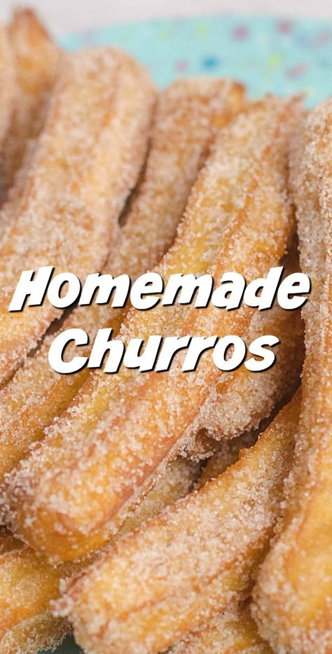 Churros Recipes, Homemade Churros Recipe, Easy Churros, Easy Churros Recipe, Empanada Recipes, Homemade Churros, Churros Recipe, Scrumptious Food, Mexican Dessert Recipes