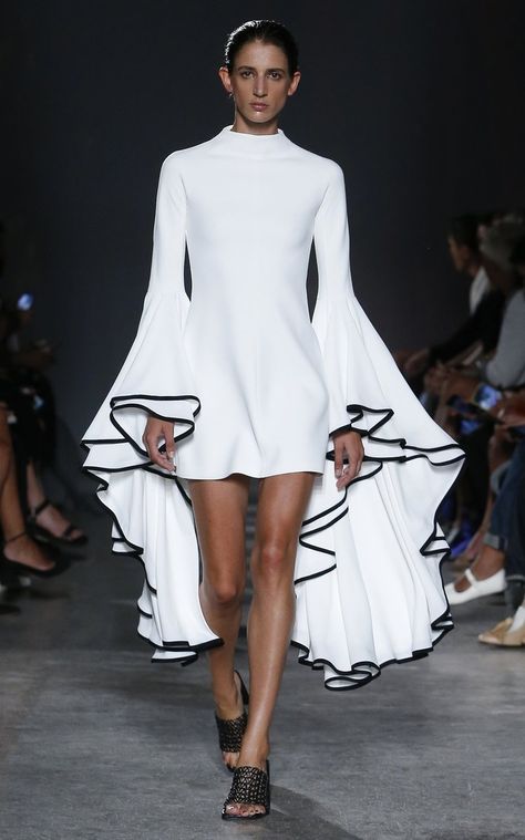 Women's Proenza Schouler Spring Summer 2023 Collection | Moda Operandi Sewing Notebook, Exaggerated Sleeves, Casual Chique, Spring 2023, Crepe Dress, White Maxi Dresses, Mini Dress With Sleeves, Club Dresses, Proenza Schouler