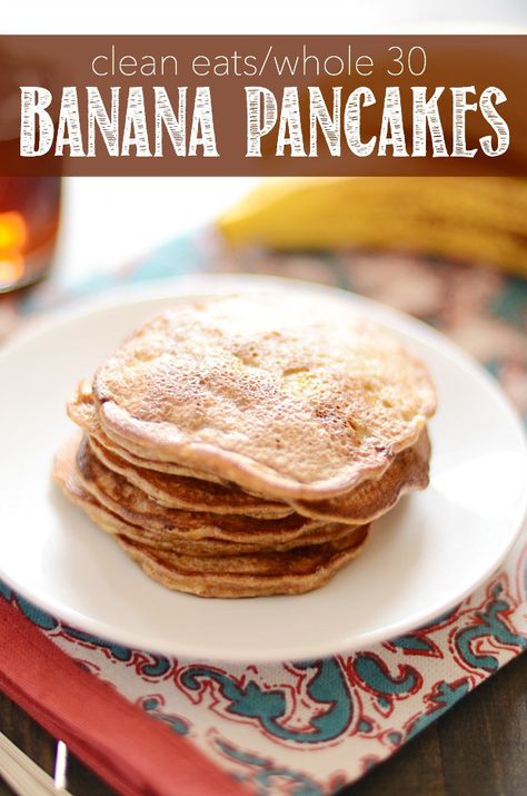 These banana pancakes are made up of simple, wholesome ingredients with no flour and no oil or butter. Whole 30 compliant! Breakfast Ideas For 1, Pancake Banane, Whole 30 Meals, The Whole 30, Whole30 Breakfast, Wellness Nutrition, Banana Pancakes Recipe, 30 Diet, Whole 30 Breakfast