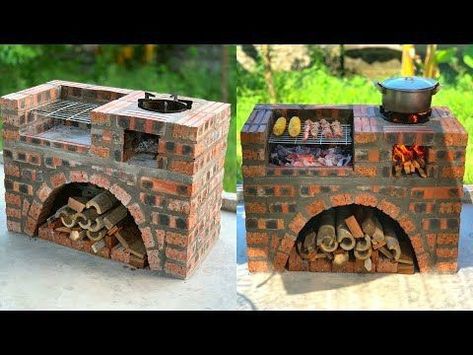 Outdoor Grill Diy, Boho Porch, Grill Diy, Brick Pizza Oven, Outdoor Kitchen Decor, Outdoor Kitchen Plans, Outdoor Kitchen Patio, Apartment Patio Decor, Patio Decorating Ideas On A Budget