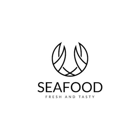 Sea Food Logo Design, Seafood Restaurant Logo Design, Sea Food Restaurant Logo, Lobster Logo Design, Seafood Logo Design Ideas, Seafood Logo Design, Sea Food Logo, Seafood Restaurant Logo, Seafood Illustration