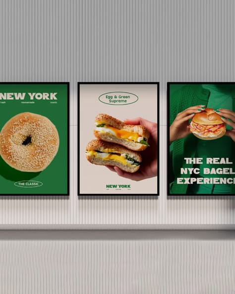 "NEW YORK" A new bagel shop in New York is launching and needs your help creating a brand that reflects the authenticity and exceptional taste of their freshly baked New York-style bagels🥯 Part 2/3 Imges generated by @adobe firefly Brief by @modernbrief #modernbriefnewyork . . . #bagelbranding #designbrief #designer #branding #graphicdesigner #smallbusiness #modernbranding #brandidentity #graphicdesign #designinspiration #brandbrainy #brandingsource #tdkpeepshow Bagel Shop Branding, Bagel Shop Aesthetic, Bagel Branding, Pizza Reference, Cafe Graphic Design, Neo Politan, Bakery Branding Design, 2025 Logo, Bagel Cafe