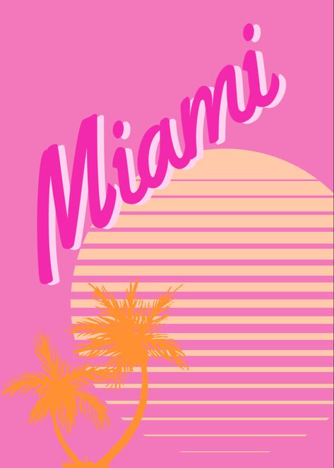 Welcome To Miami Sign, 80s Tropical Aesthetic, Retro Miami Aesthetic, Miami 90s Aesthetic, Miami Club Aesthetic, Miami Graphic Design, Miami Party Theme, Miami 80s Aesthetic, Miami Color Palette