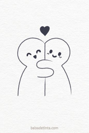 Best Friend Drawing Ideas Easy, Cute Best Friend Drawings Simple, Best Friend Simple Drawings, Best Friend Doodles Easy, Easy Doodle Art Best Friends, Drawing Ideas Easy Best Friends, Hug Doodle Easy, Funny Doodles For Friends, Dessin Cute Aesthetic