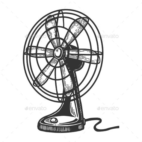 Old Table Fan Engraving Vector Illustration #Fan, #Table, #Engraving, #Illustration Table Fan Illustration, Table Fan Drawing, Fan Illustration, Morning Drawing, Table Drawing, Saved Pictures, Drawing Refrences, Vector Portrait Illustration, Fan Tattoo