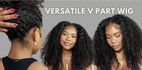 Unice Curly V Part Wig, Curly V Part Wig With Leave Out, Crochet V Part Wig, Curly Vpart Wig, U Part Wig Styles, U Part Wig Curly, U Wigs U Part Black Women, Curly V Part Wig Hairstyles, U Part Wigs For Black Women