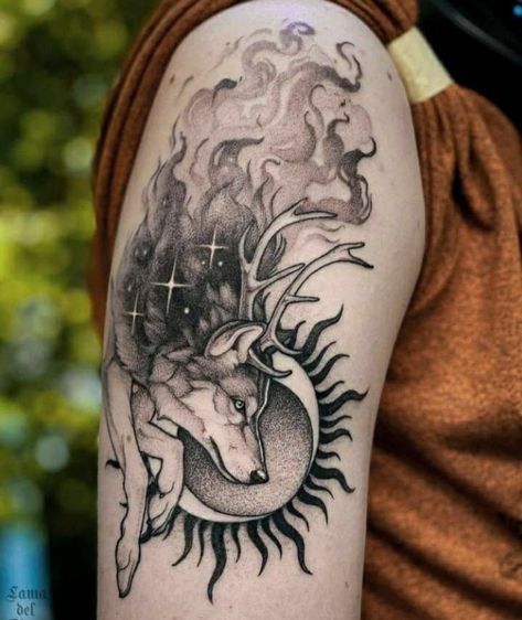 Wolf Girl Tattoos, Minnie Tattoo, Wolf Tattoo Meaning, Fenrir Tattoo, Wolf Tattoos For Women, Him And Her Tattoos, Wrist Tattoo Designs, Beautiful Wolf, Dragon Wolf