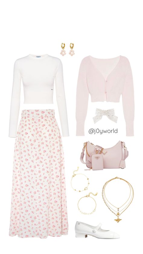 @j0yworld #pink #outfitinspo #pinkaesthethic #prada #pradabag #maryjane Pink Modest Outfits, Pink Work Outfit, Modest Aesthetic Outfits, Modest Girly Outfits, Stile Blair Waldorf, Modesty Outfits, Cute Modest Outfits, Pretty Fashion, Cute Dress Outfits