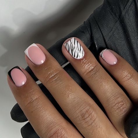 Biab Designs, Biab Nail, Biab Nails, Zebra Print Nails, Uñas Ideas, Builder Gel Nails, Pink Gel Nails, Acrylic Toe Nails, Subtle Nails