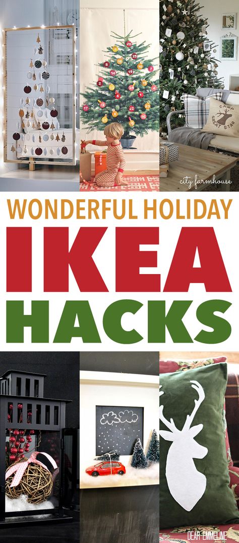 It’s starting to feel like the Holidays!  The decorating has started and some of you have all ready begun the Holiday Shopping!  So now is the time to share some Wonderful Holiday IKEA Hacks that are filled with wonderment!  There is a GIANT Advent Calendar…A Wall Ledge Christmas Tree…Lanterns decorated with Cheer and so much … Ikea Ornaments, Ikea Throws, Ikea Lanterns, Ikea Linnmon, Diy Paper Christmas Tree, Ikea Christmas, Tree Lanterns, Ikea Inspiration, Diy Christmas Decorations For Home